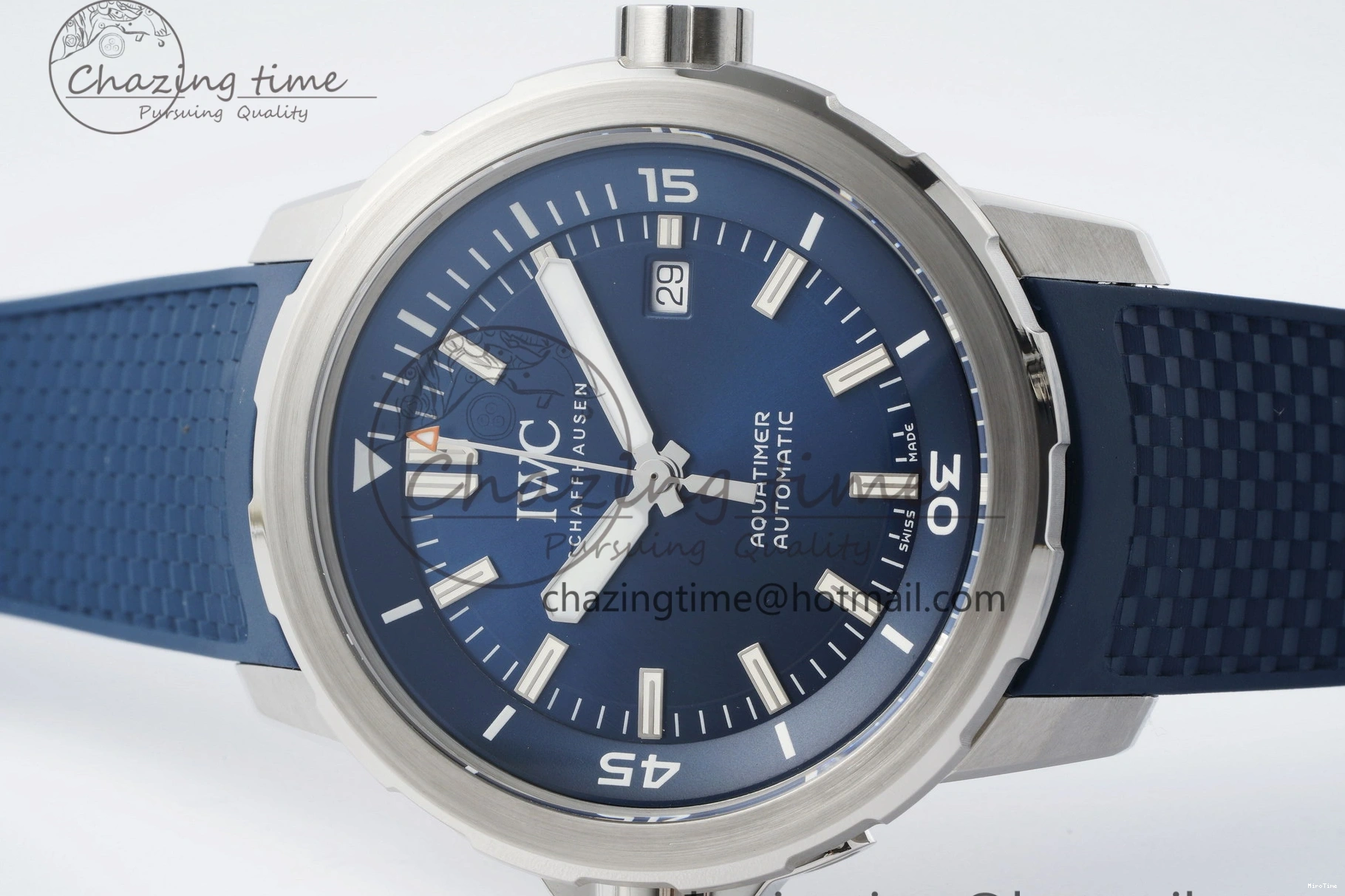 MIROTIME 0518 WellDesigned Aquatimer Automatic SS RSF 1:1 Best Edition Blue Dial on Blue Rubber Strap A 7057